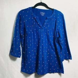 L.L. Bean Women’s S-Reg 3/4 Sleeve Shirt Blue